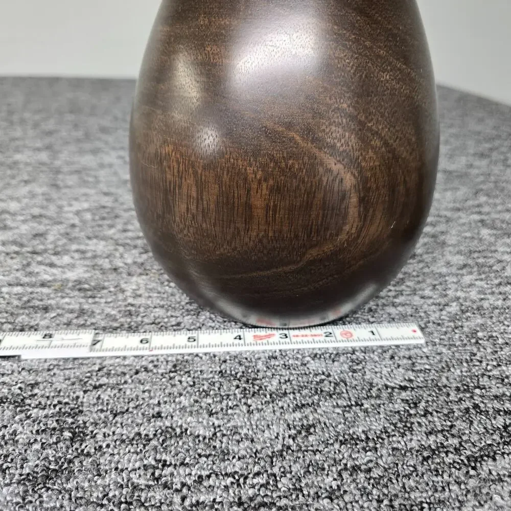 Mid Century Modern Style Hand Turned Wooden Lidded Stash Box 16.5